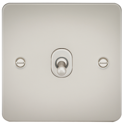 Knightsbridge FP12TOGPL Flat Plate 10AX 1G Intermediate Toggle Switch - Pearl - westbasedirect.com