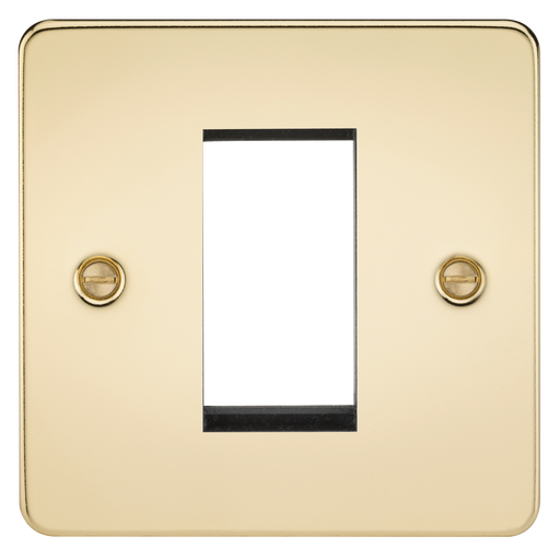 Knightsbridge FP1GPB Flat Plate 1G Modular Faceplate - Polished Brass - westbasedirect.com