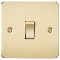 Knightsbridge FP2000BB Flat Plate 10AX 1G 2 Way Switch - Brushed Brass