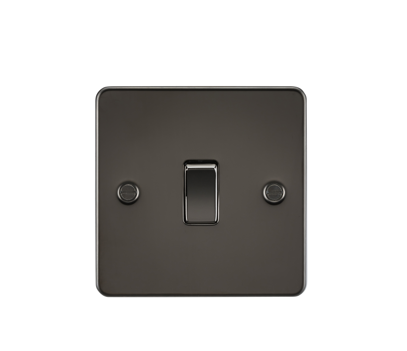 Knightsbridge FP2000GM Flat Plate 10AX 1G 2 Way Switch - Gunmetal - westbasedirect.com