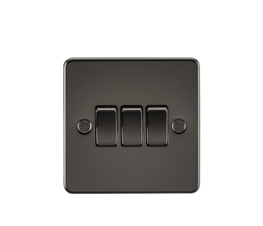 Knightsbridge FP4000GM Flat Plate 10AX 3G 2-Way Switch - Gunmetal - westbasedirect.com