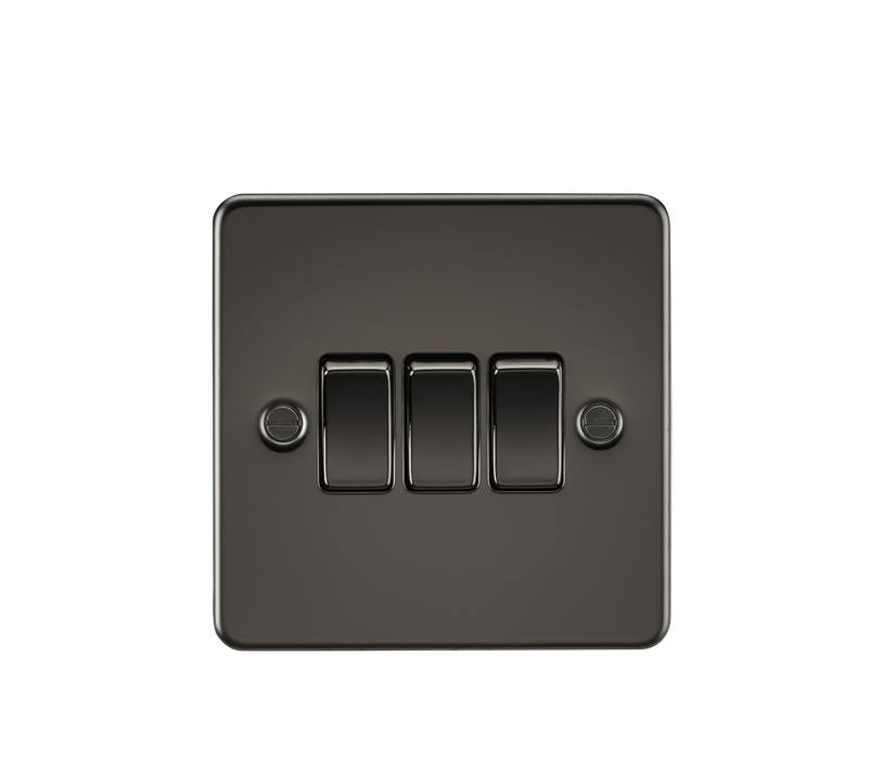 Knightsbridge FP4000GM Flat Plate 10AX 3G 2-Way Switch - Gunmetal - westbasedirect.com