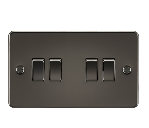 Knightsbridge FP4100GM Flat Plate 10AX 4G 2-Way Switch - Gunmetal - westbasedirect.com