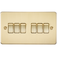 Knightsbridge FP4200BB Flat Plate 10AX 6G 2-Way Switch - Brushed Brass
