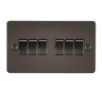 Knightsbridge FP4200GM Flat Plate 10AX 6G 2-Way Switch - Gunmetal
