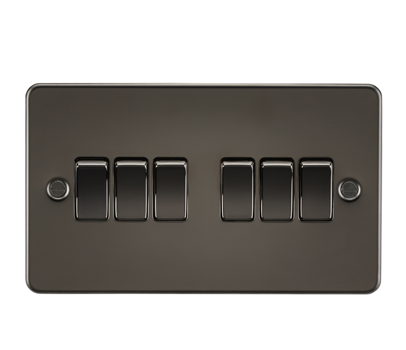 Knightsbridge FP4200GM Flat Plate 10AX 6G 2-Way Switch - Gunmetal - westbasedirect.com