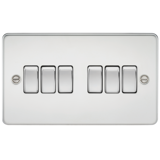 Knightsbridge FP4200PC Flat Plate 10AX 6G 2-Way Switch - Polished Chrome - westbasedirect.com