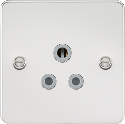 Knightsbridge FP5APCG Flat Plate 5A Unswitched Socket - Polished Chrome + Grey Insert - westbasedirect.com