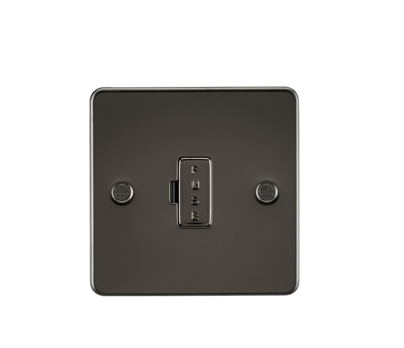 Knightsbridge FP6000GM Flat Plate 13A Fused Spur Unit - Gunmetal - westbasedirect.com