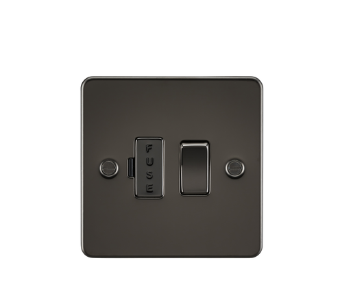 Knightsbridge FP6300GM Flat Plate 13A Switched Fused Spur Unit - Gunmetal - westbasedirect.com