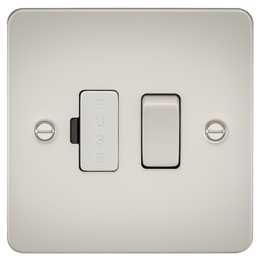 Knightsbridge FP6300PL Flat Plate 13A Switched Fused Spur Unit - Pearl - westbasedirect.com