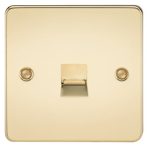 Knightsbridge FP7300PB Flat Plate Telephone Master Socket - Polished Brass - westbasedirect.com