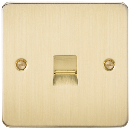 Knightsbridge FP7400BB Flat Plate Telephone Extension Socket - Brushed Brass - westbasedirect.com