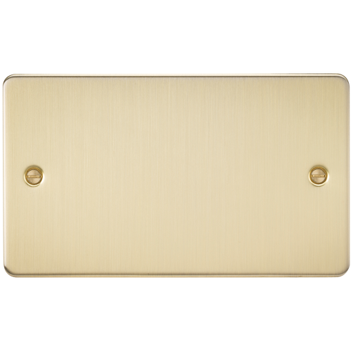 Knightsbridge FP8360BB Flat Plate 2G Blanking Plate - Brushed Brass - westbasedirect.com