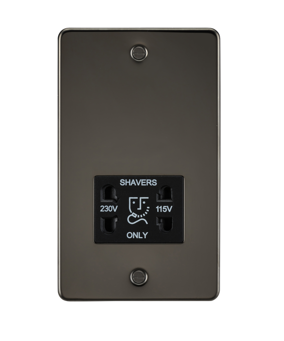 Knightsbridge FP8900GM Flat Plate 115/230V Dual Voltage Shaver - Gunmetal + Black Insert - westbasedirect.com