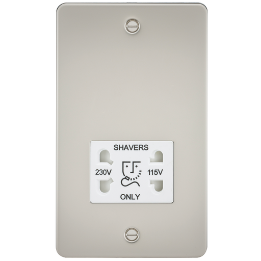 Knightsbridge FP8900PLW Flat Plate 115/230V Dual Voltage Shaver - Pearl + White Insert - westbasedirect.com