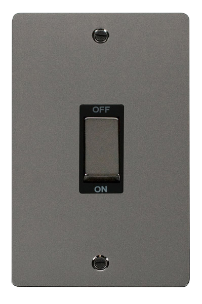 Click Define FPBN502BK Flat Plate 45A Ingot 2G Double Pole Switch (Vertical) - Black Nickel (Black) - westbasedirect.com