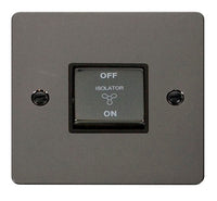 Click Define FPBN520BK Flat Plate 10A Ingot 3 Pole Fan Isolation Plate Switch - Black Nickel (Black)