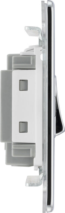 BG FPC15F Flatplate Screwless Triple Pole Fused Fan Isolator Switch 10A - Polished Chrome - westbasedirect.com