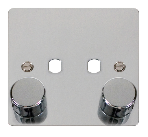 Click Define FPCH152PL Flat Plate 2G Unfurnished Dimmer Plate & Knobs (800W Max) - Polished Chrome - westbasedirect.com