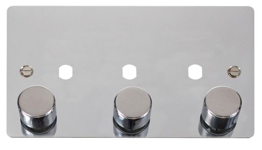 Click Define FPCH153PL Flat Plate 3G Unfurnished Dimmer Plate & Knobs (1200W Max) - Polished Chrome - westbasedirect.com