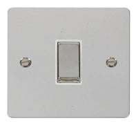 Click Define FPCH425WH Flat Plate 10AX Ingot 1-Gang Intermediate Plate Switch - Polished Chrome (White)