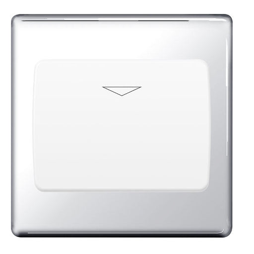 BG FPCKYCSW Flatplate Screwless Hotel Key Card Switch 16A - Grey Insert - Polished Chrome - westbasedirect.com