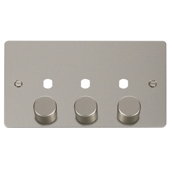 Click Define FPPN153PL Flat Plate 3G Unfurnished Dimmer Plate & Knobs (1200W Max) - Pearl Nickel - westbasedirect.com