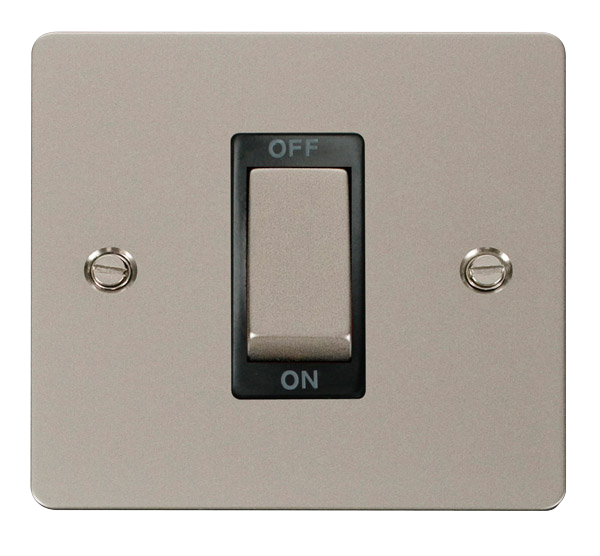 Click Define FPPN500BK Flat Plate 45A Ingot 1G Double Pole Switch - Pearl Nickel (Black) - westbasedirect.com