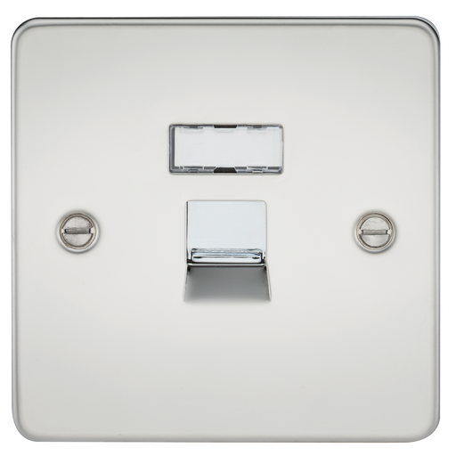 Knightsbridge FPRJ45PC Flat Plate RJ45 Network Outlet - Polished Chrome - westbasedirect.com