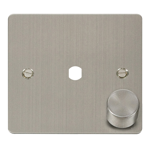 Click Define FPSS140PL Flat Plate 1G Unfurnished Dimmer Plate & Knob (650W Max) - Stainless Steel - westbasedirect.com