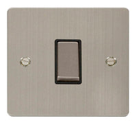 Click Define FPSS425BK Flat Plate 10AX Ingot 1-Gang Intermediate Plate Switch - Stainless Steel (Black)