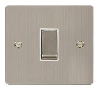 Click Define FPSS425WH Flat Plate 10AX Ingot 1-Gang Intermediate Plate Switch - Stainless Steel (White)
