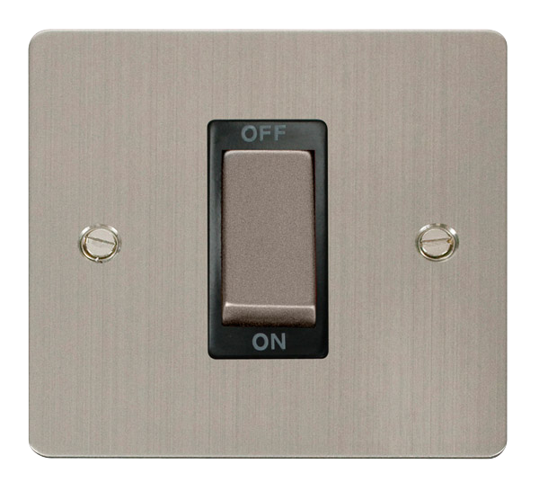 Click Define FPSS500BK Flat Plate 45A Ingot 1G Double Pole Switch - Stainless Steel (Black) - westbasedirect.com