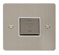 Click Define FPSS520WH Flat Plate 10A Ingot 3 Pole Fan Isolation Plate Switch - Stainless Steel (White)