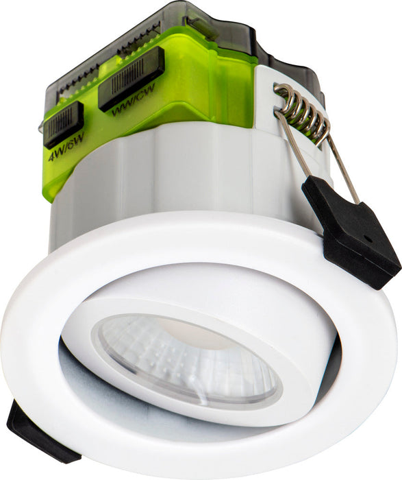 Luceco FTA6WD2W FType MK2 4W/6W 690lm Power Change & CCT Change 3000K/4000K Dim2Warm IP20 White - Adjustable - westbasedirect.com
