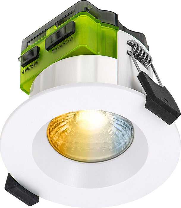 Luceco FTR6WCCT FType MK2 4W/6W 750lm Power Change & 4 Colour CCT 2700K/3000K/4000K/6000K Dimmable IP65 White - Regressed - westbasedirect.com