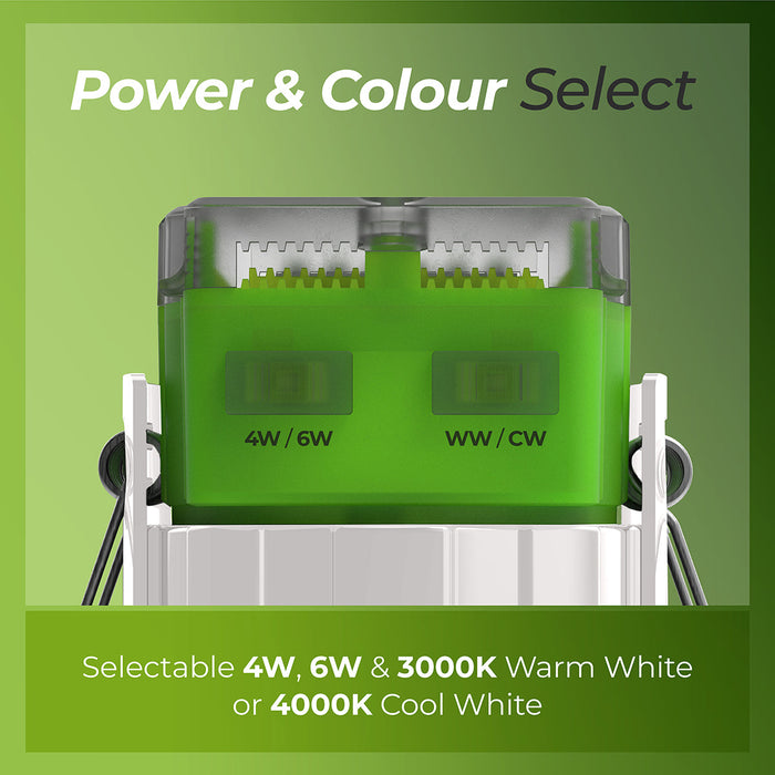 Luceco FTR6WD2W/10 FType MK2 4W/6W 690lm Power Change & CCT Change 3000K/4000K Dim2Warm Dimmable IP65 White - Regressed (10 Pack) - westbasedirect.com
