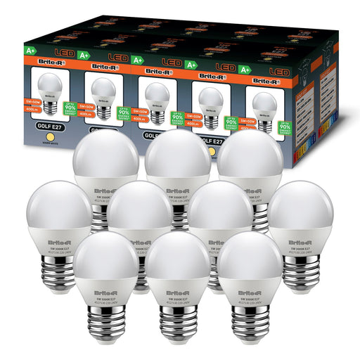 Brite-R 5W E27 ES Golf LED Bulb Warm White 3000K (10 Pack) - westbasedirect.com