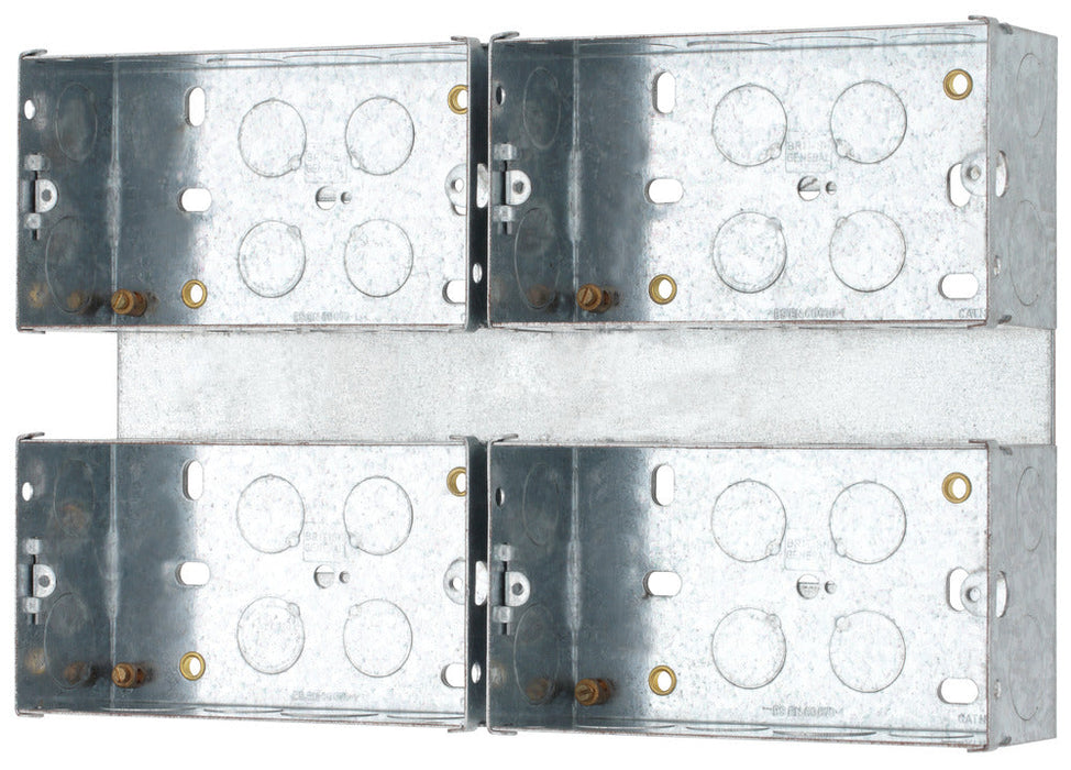 BG HGS07/C4 4x2G 47mm Steel Knockout Box - Combination Plate - westbasedirect.com