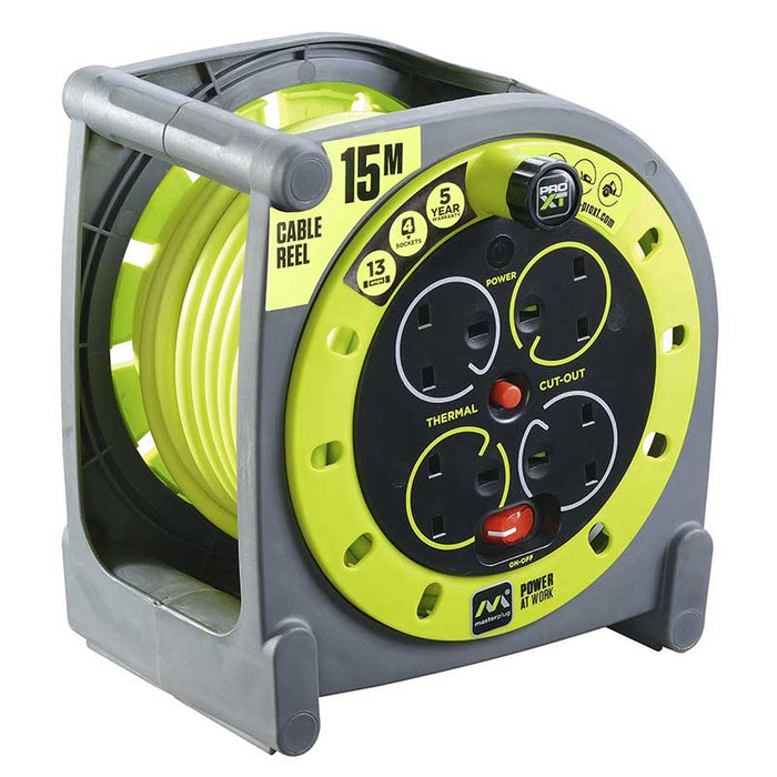 Masterplug PRO-XT 4 Socket 15m 13A Case Reel - westbasedirect.com