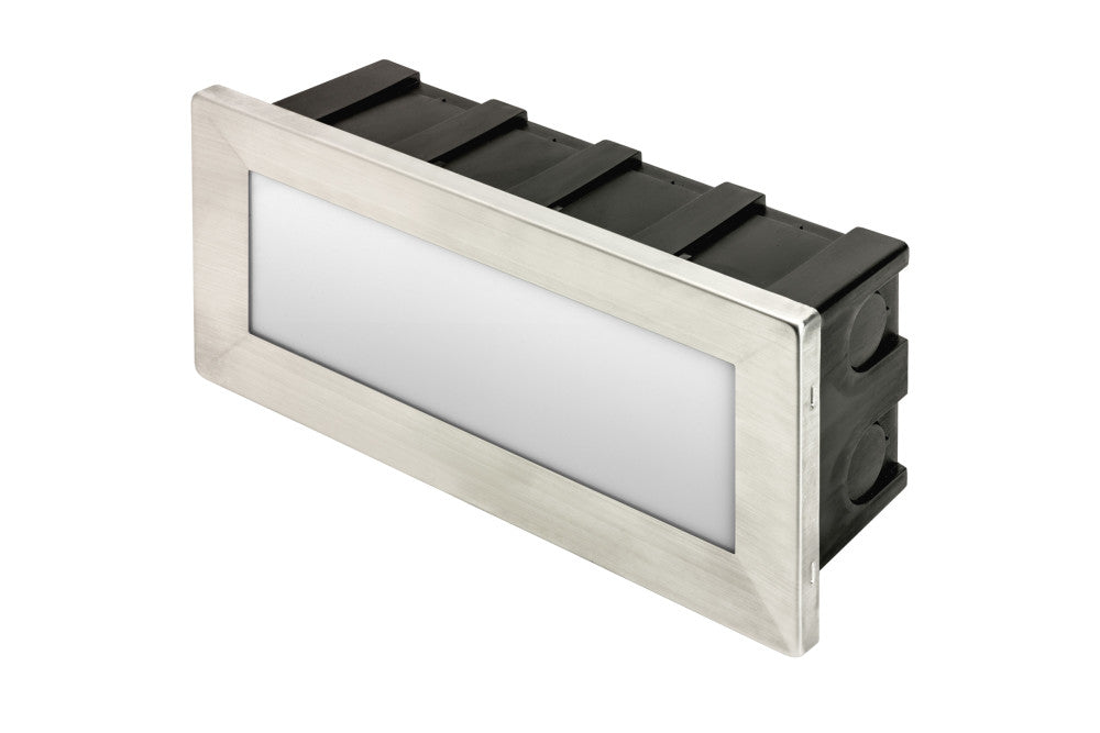 Integral ILBLA015 Outdoor Recessed Wall Light Brick IP65 180Lm 3.8W 3000K Down Light Includes Two Stainless Steel Bezel Options