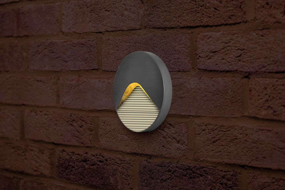 Integral ILBLA018 Outdoor Decorative Wall Light Pathlux Step IP65 90Lm 2.2W 3000K Down Light Dark Grey - westbasedirect.com