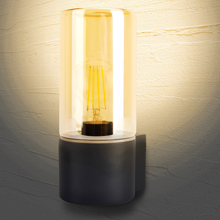 Integral ILDEB067 Outdoor Decorative Wall Light IP65 For 1x E27 Dark Grey (Bulb Not Included) - westbasedirect.com