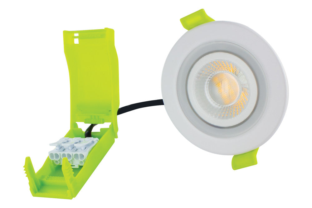 Integral ILDLFR65M001 EcoGuard Fire Rated Downlight 65mm Cutout IP65 600lm 5W 3000K 38 Beam Dimmable White - westbasedirect.com
