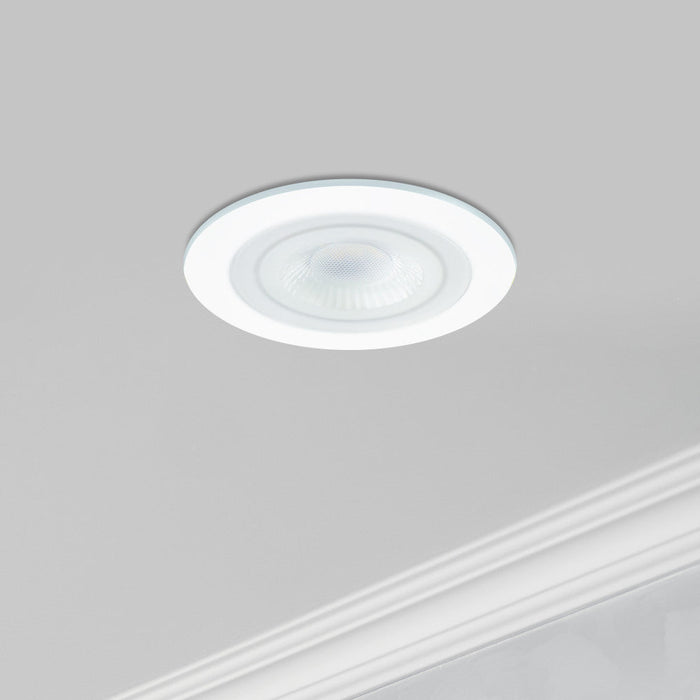 Integral ILDLFR65M002 EcoGuard Fire Rated Downlight 65mm Cutout IP65 600lm 5W 4000K 38 Beam Dimmable White - westbasedirect.com