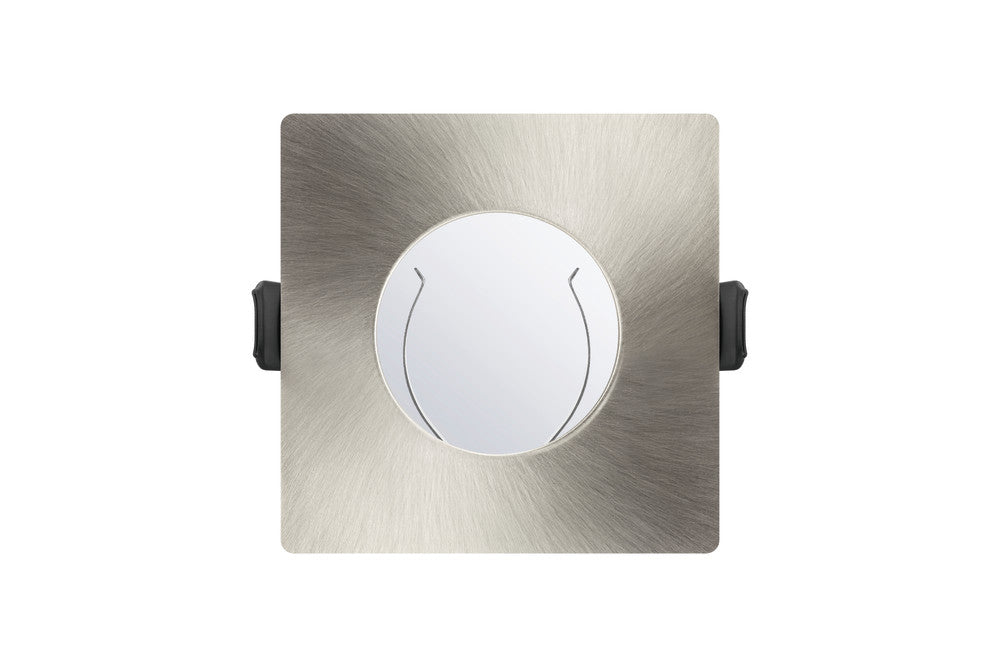 Integral ILDLFR70D008 Evofire Fire Rated Downlight 70mm Cutout IP65 Satin Nickel Square +GU10 Holder - westbasedirect.com