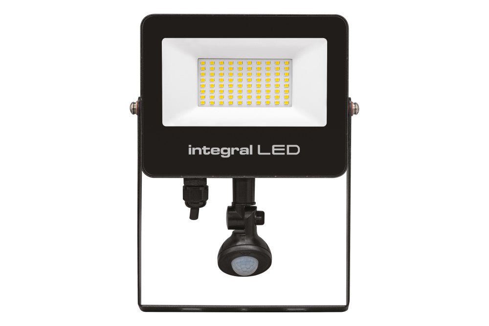 Integral ILFLC243 Super Slim 2 Floodlight IP67 5000Lm 50W 4000K PIR 120° Non-Dimmable 100Lm/W Black IR Remote - westbasedirect.com