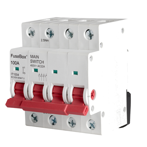 FuseBox IT1004 100A AC22A 4P Main Switch - westbasedirect.com