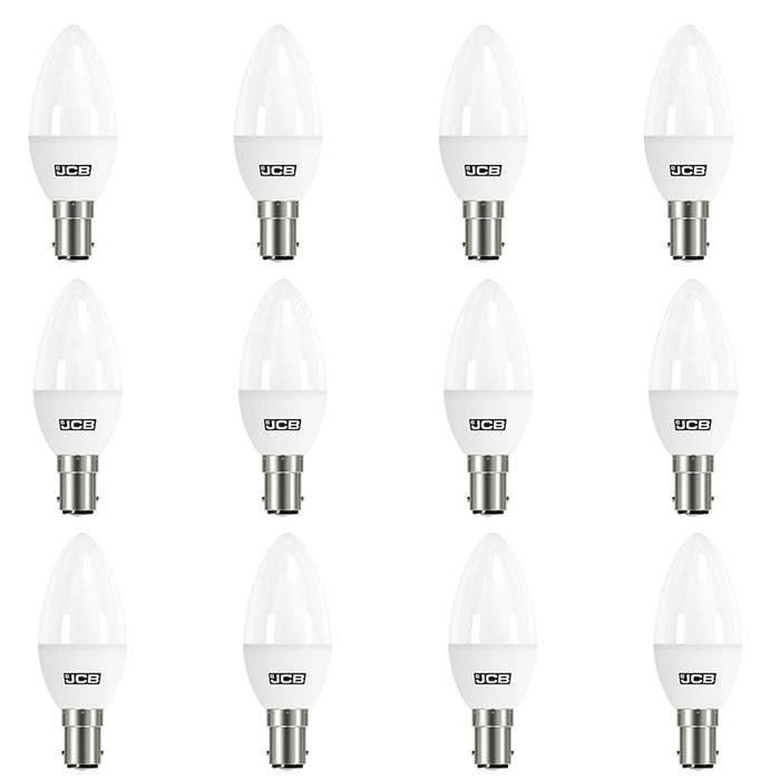 JCB S10980 B15 SBS Candle LED Bulb Opal 4.9W 470lm Warm White 3000K (12 Pack) - westbasedirect.com